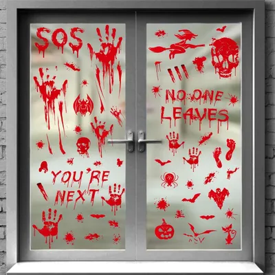 Halloween Raamstickers, 9 Stück, Fensterdekoration