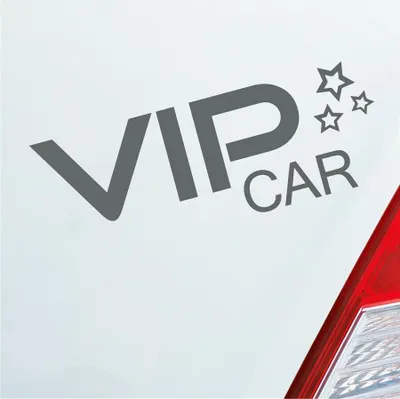 Produktbild von Auto Aufkleber VIP Car V.I.P. Stern 15,5x5,5 cm Grau Sticker Heckscheibenaufkleber
