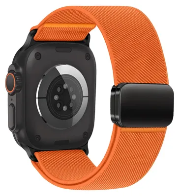 Image de Bracelet de montre, nylon souple, fermeture magnétique, couleur orange, disponible en 46 mm, 44 mm, 45 mm et 49 mm