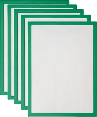 Produktbild von Vorteilspack 5x Infotafel/Bilderrahmen grün - DIN A4 hoch und quer - Aushangrahmen aus recyceltem Kunststoff - inkl. entspiegelter Abdeckfolien