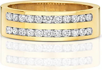Produktbild von Funkelndes Feuer 9 Karat (375) Gold Halb Eternity Damen - Diamant Ring Brillant-Schliff 0.53 Karat H - I1 I2, 55 (17.5); TRS319019KYRSO
