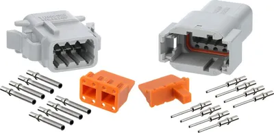 Produktbild von Amphenol AS-8SM/F 112 SET-Steckverbindung ATM-Serie 1xStift/1xBuchse, Kodierung A, 8-polig, Crimpanschluss