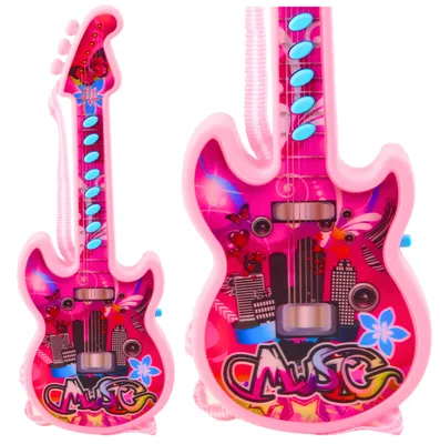 Obrázok produktu pre Elektrická gitara pre deti, Melodies, rozsiahly výber tónov, ružová, 29 cm
