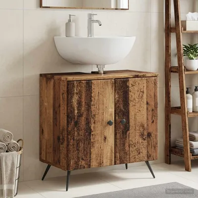 Image de Maison Exclusive - Meuble sous-vasque BREDA en bois de récupération, 59,5 x 31,5 x 59 cm