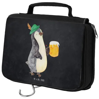 Produktbild von Mr. & Mrs. Panda kosmetiktäschchen Pinguin Bier - Kreidetafel - Geschenk, , Necessaire, Kosmetiktasche, Kulturtasche, kulturtäschchen, Kulturbeutel, badtasche