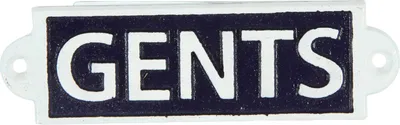 Image de Plaque de porte en fonte "Gents" pour hommes