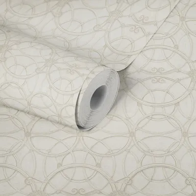 Zdjęcie produktu dla Szara, srebrna, biała tapeta z włókniny VERSACE (1028844)