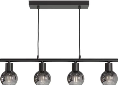 Image de HOFTRONIC - Lampe suspendue LED 4 lumières Verre fumé Douilles E14 Noir