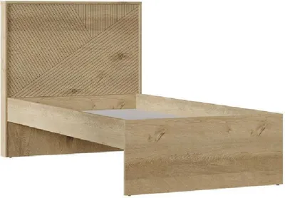 Produktbild von Bett ohne Rost in Eicheoptik