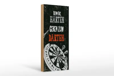 Produktbild von Holzschild  Denn die Harten gehen zum Darten, 27x10 cm, Holzschilder Spruch Sport Hobby