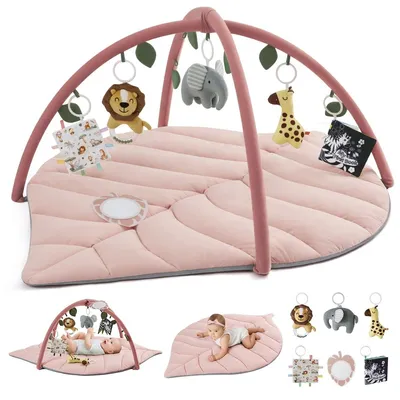 Productafbeelding van Baby speelmat met afneembare boog, kleur: kristalroze