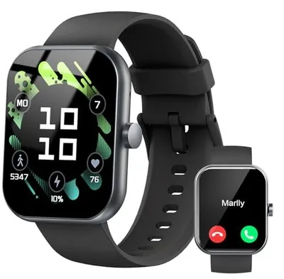 Produktbild von Smartwatch Herren Damen, 1,96"HD Touch Fitnessuhr mit Telefonfunktion, Smart Watch Fitness Tracker mit Pulsmesser Schlafmonitor Schrittzähler, 113+Sportmodi IP68 Wasserdicht Sportuhr für iOS Android