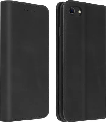 Produktbild von Avizar, Flip Cover Geldbörse, Kunstleder Klappetui für iPhone 7 / 8 / SE 2020, Schwarz