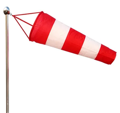 Windrichtungsanzeiger 60 cm, rot-weiß, Glasfaser, für Garten & Flughafen