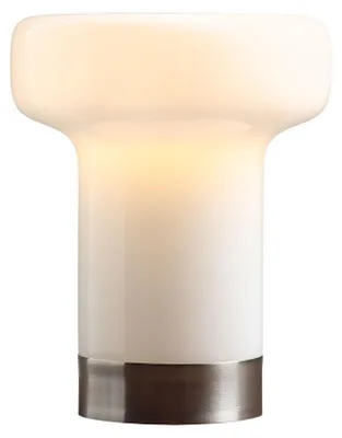 Produktbild von Tischlampe Metall Glas Ø 16 cm 19.5 cm hoch Weiß E14 rund Modern Tischleuchte
