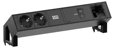 Produktbild von Bachmann Desk2 2Xcee7/3 1Xusb C/C 100W, 1Xcm L=0,2M Ral9005