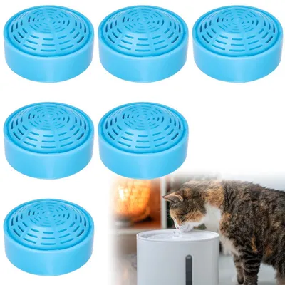 Obrázok produktu pre Filter do mačacej fontánky, 6 kusov, aktívne uhlie a živica, priemer 5 cm