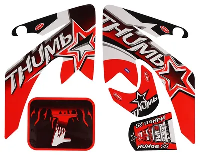 Produktbild von Aufkleber Sticker Set Thumb Rot Pitbike Dirtbike HMParts