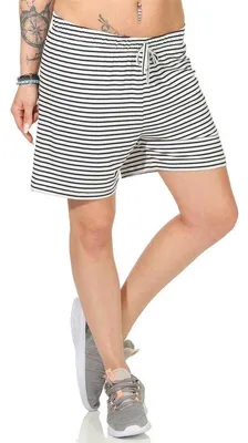 Produktbild von Damen Sommer Freizeit Shorts kurze Hose Hotpants locker; Weiß-Blau S