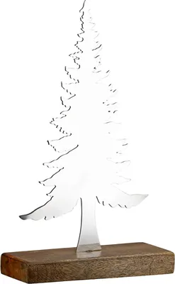Immagine prodotto di Gilde Standrelief, Tannenbaum, "Bor", Stahl, silberfarben, VE 3, L. 6 cm, B. 16 cm, H. 27.5 cm 55623 4063387556238