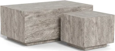 Produktbild von Couchtisch Set, 2tlg - Graue Marmoroptik