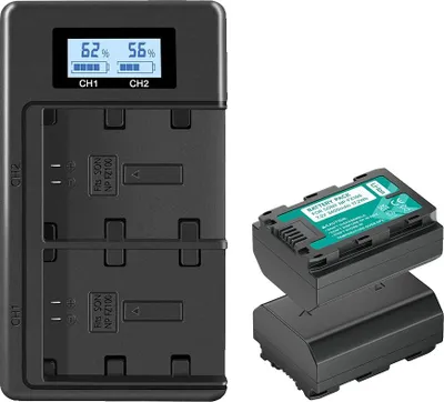 Immagine prodotto di Batteria NP-FZ100, capacità 2400mAh, caricabatterie doppio LCD, opzioni multiple, 2 batterie 1 caricatore
