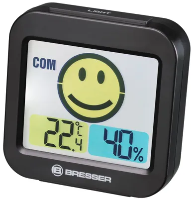Zdjęcie produktu dla BRESSER Termometr i higrometr MyTime Smile, czarny – 7007450CM3