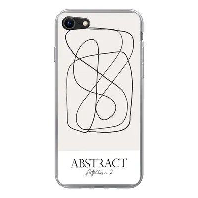 Produktbild von MuchoWow® Handyhülle Schutzhülle Hülle für iPhone 7 Kunst - Linienkunst - Abstrakt Silikon Softcase Handy Hülle - Kartenhalter