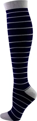 Obrázek produktu pro Kompresní punčochy BeinFit™ podpůrné punčochy dámské kompresní ponožky proti trombóze: Modré žraločí pruhy / 36-40 (S-M)