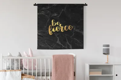 Produktbild von MuchoWow® Wandteppich Wandbehang Zitat - Motivation - Marmor - Gold 90x90 cm Tapisserie Dekoration Wandtuch - Wandaufhänger