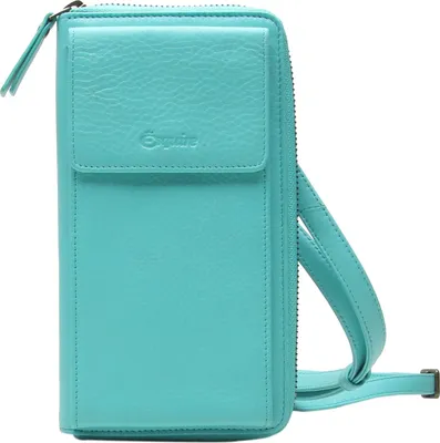 Produktbild von Esquire Leder Geldbörse Handytasche Peru Phone Wallet Bag Turquoise türkis