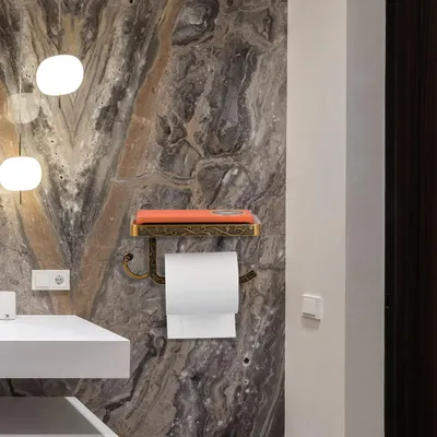 Produktbild von Antike Vintage Toilettenpapierhalter aus Holz - WC-Rollenhalter - Wandhalter