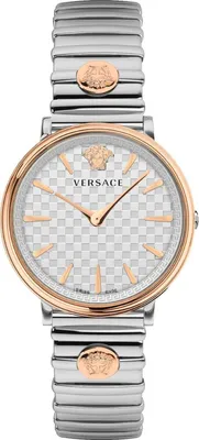 Produktbild von Versace VE8105022 V-Circle Lady weiss silber roségold Edelstahl Damen Uhr NEU