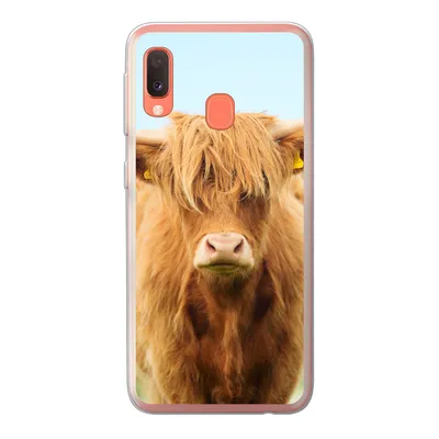 Produktbild von MuchoWow® Handyhülle Schutzhülle Hülle für Samsung Galaxy A20e Schottischer Highlander - Haare - Gras Silikon Softcase Handy Hülle - Abdeckung