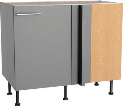 Produktbild von Optifit Eckunterschrank Mats825 BxTxH 100 x 58,4 x 87 cm basaltgrau matt zerlegt Anschlag reversibel KFMA UEL116-8+