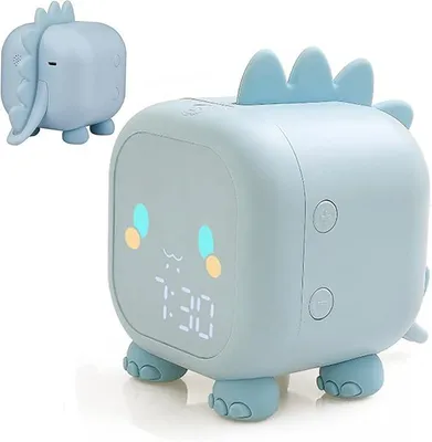 Produktbild von Dinosaurier Lichtwecker für Kinder – Schlaftraining, Sprachansage, Countdown, Farbwechsel-LED, Snooze Funktion, Geburtstagsgeschenk