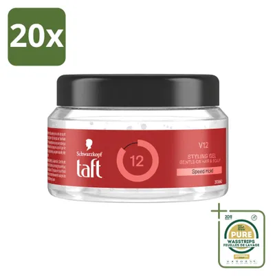 Produktbild von 20 x Taft V12 Styling Gel - Superschnelle Fixierung - 250 ml - Vorratspackung - 20 Stücke