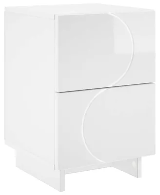 Imagen del producto de Mesa de noche Blanco Brillante 33,5 x 34,5 x 50 cm