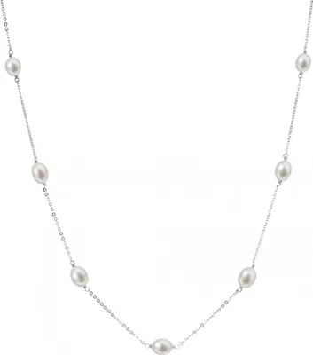 Productafbeelding van Zilveren ketting met echte parels, model Pavon 22016.1