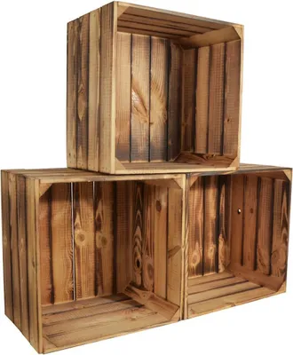Produktbild von CHICCIE 3 Set Weinregal Wino aus Holz - Geflammt