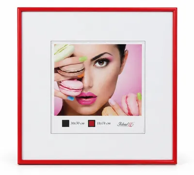 Produktbild von Photo Style Kunststoff Bilderrahmen quadratisch Foto Rahmen Picture Frame Collage - Farbe: Rot | Format: 30x30