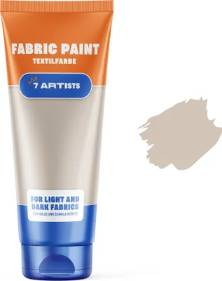 Produktbild von 7 Artists Stoffmalfarben Stofffarben Textilfarbe Cappuccino Acrylfarbe Waschfest Auf Wasserbasis | Flasche 60 ml | Textilfarbe Waschmaschinenfest Nach Fixierung | Hochdeckend Für Dunkle Stoffe – Deckweiß