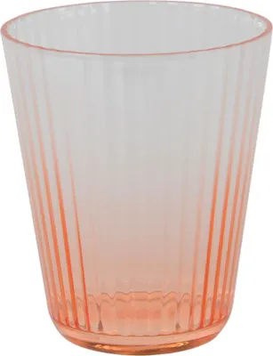 Produktbild von Trinkglas 10cm Kunststoff mit Rillen Transparent / Orange
