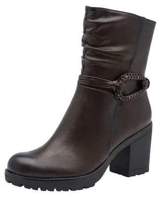 Image de Bottes pour femmes MARCO TOZZI, fermeture éclair, confortables, couleur marron (MOCCA), taille 38 EU