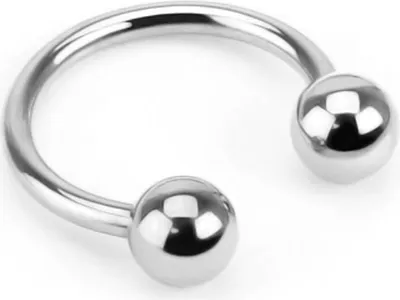 Produktbild von viva-adorno 1,2 x 8 x 3mm Hufeisen Piercing Edelstahl Lippenpiercing Augenbrauenpiercing Z54,Silber