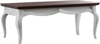Produktbild von Casa Padrino Luxus Art Deco Couchtisch Weiß / Dunkelbraun 100 x 70 x H. 47 cm - Wohnzimmermöbel