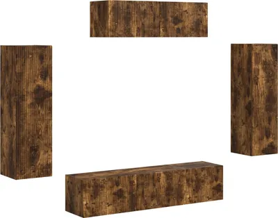 Image de Meuble TV 5 pcs Chêne fumé