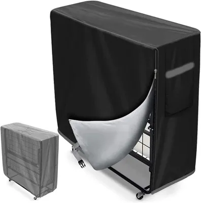 Obrázek produktu pro Úložný obal na skládací postel – vodotěsný a prachotěsný ochranný obal na skládací postele (39" d × 15" š × 44,8" v) – vhodný pro 38palcovou postel – černý.