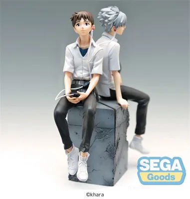 Imagen del producto de Recreación de Evangelion: Versión Shinji. Figura de Shinji y Kaworu Luminasta, 17 cm
