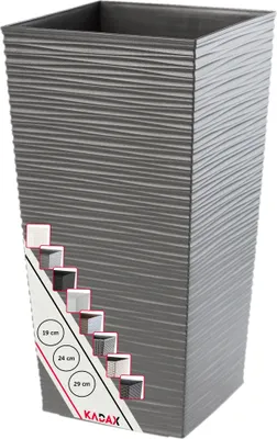Produktbild von KADAX Blumentopf, Blumenkübel aus Kunststoff "Tuluza", Innen- und Außenbereich, 37cm Höhe, Grafit